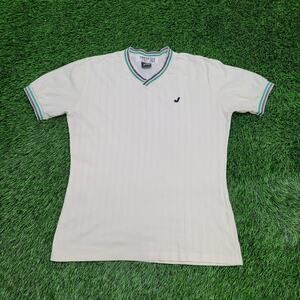 Vintage 90s Jantzen Ribbed V-Neck Ringer Shirt Medium 19x26 USA